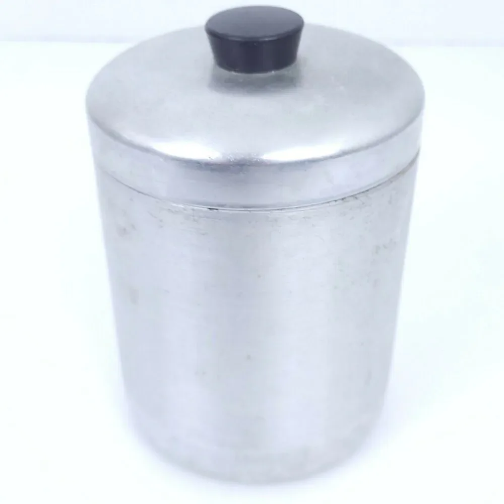 Vintage 1950’s Spun Aluminum Tea Kitchen Container Canister Mid-Century